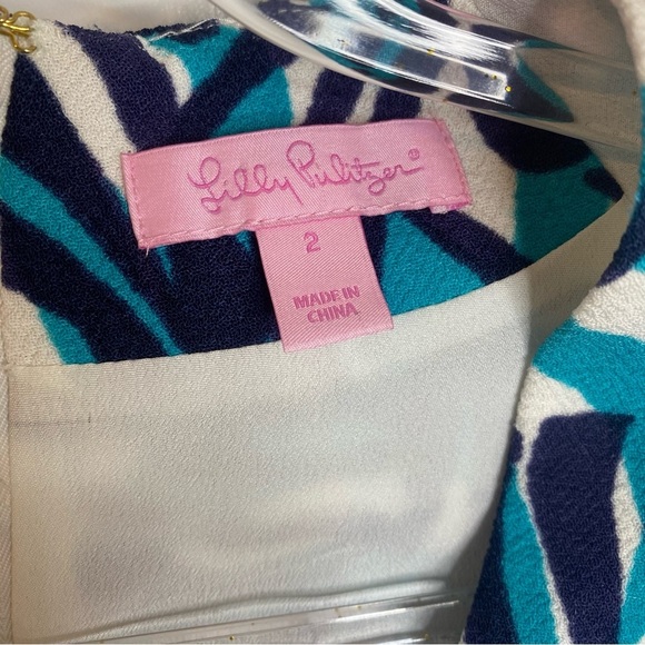 LILLY PULITZER Devina Shift Turquoise Dress in I’m Game Zebra Print Wome… - Picture 4 of 13